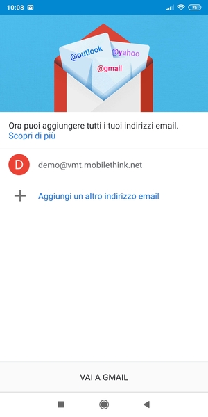 Seleziona VAI A GMAIL