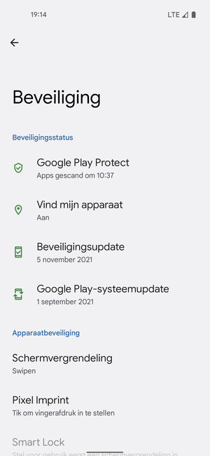 Om uw schermvergrendeling te activeren, ga naar het Beveiliging-menu en selecteer Schermvergrendeling