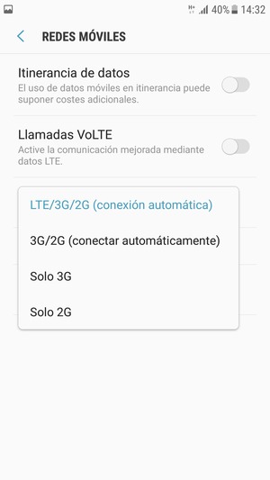 Seleccione la opción deseada