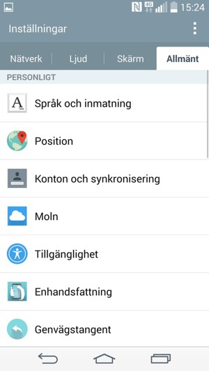 Välj Konton och synkronisering