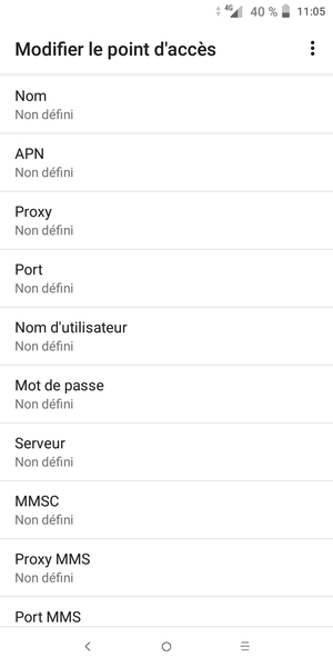 Saisissez les informations Internet