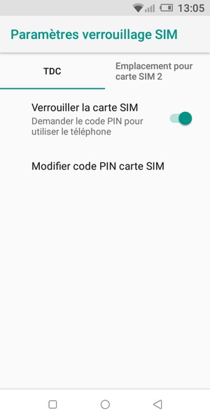 Sélectionnez Public puis Modifier code PIN carte SIM