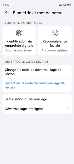 Votre téléphone est maintenant sécurisé par un écran de verrouillage