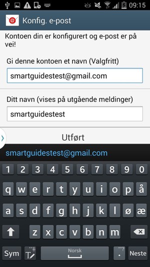 Gi kontoen din et navn, og skriv inn navnet ditt. Velg Utført