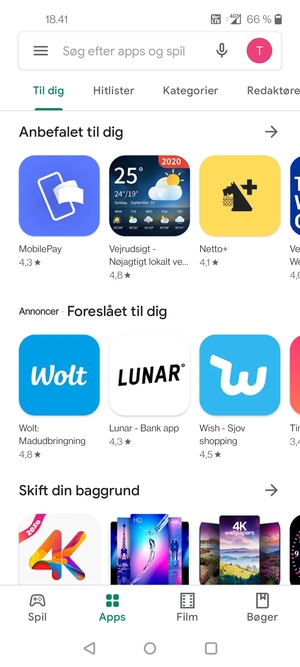 Vælg søgefeltet