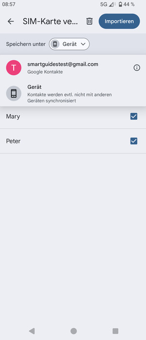 Wählen Sie Ihr Google Konto