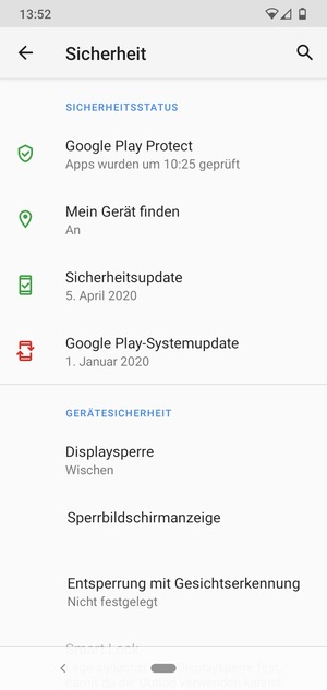 Wählen Sie Displaysperre