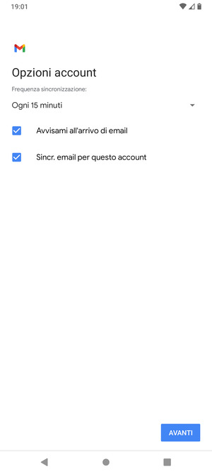 Seleziona AVANTI