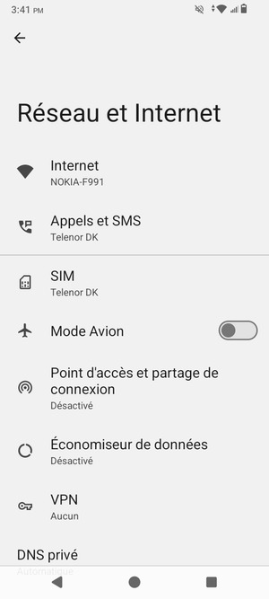 Sélectionnez SIM
