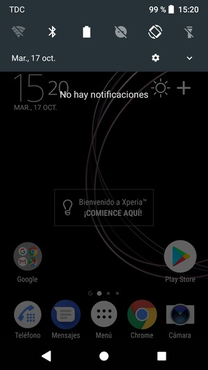 Deslice hacia abajo el menú superior de nuevo