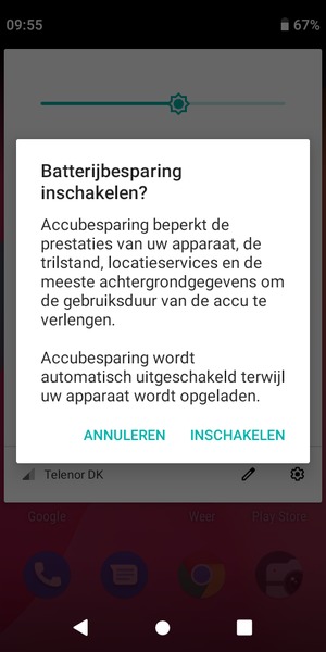 Selecteer INSCHAKELEN