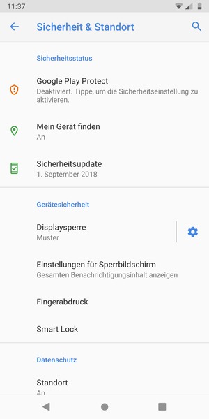 Ihr Handy ist jetzt mit einer Bildschirmsperre gesichert.