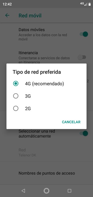 Seleccione la opción deseada