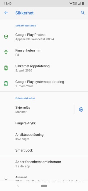 Telefonen din er nå sikret med en skjermlås