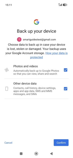 Select your preferred options and select Confirm