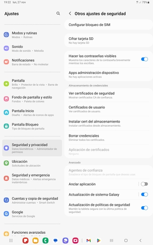 Seleccione Configurar bloqueo de SIM