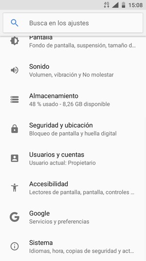 Desplácese y seleccione Seguridad y ubicación
