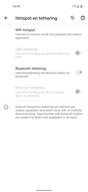 Selecteer Wifi-hotspot