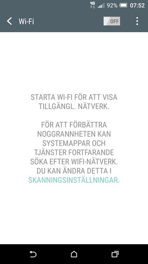 Aktivera Wi-Fi