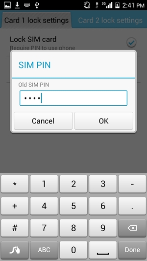 Enter your Old SIM PIN and select OK