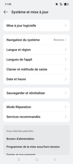 Sélectionnez Mise à jour logicielle