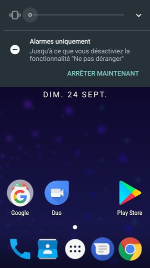 Appuyez une fois de plus pour passer en mode silencieux