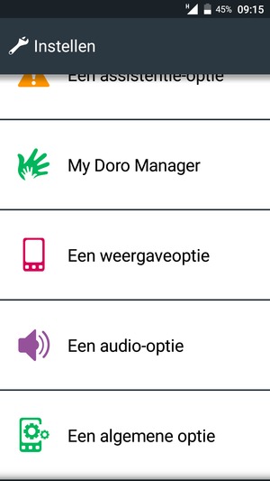 Scroll naar en selecteer Een algemene optie