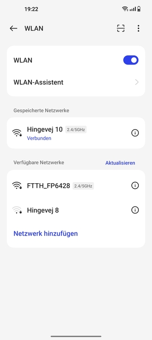 Sie sind nun mit dem WLAN-Netzwerk verbunden
