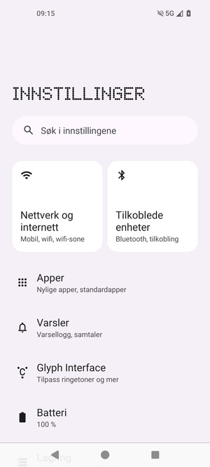Velg Nettverk og internett
