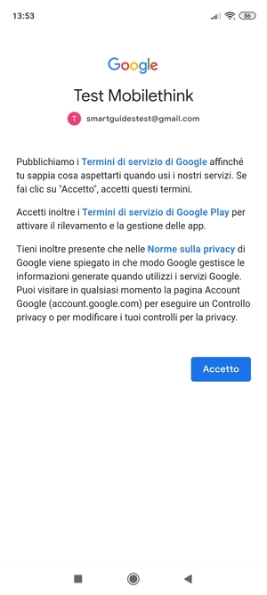 Seleziona Accetto