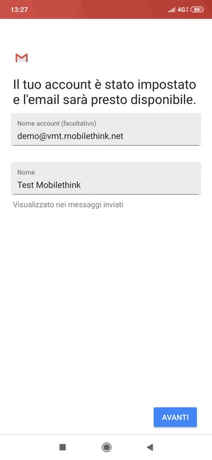 Scegli un nome per il tuo account e inserisci il tuo nome. Seleziona AVANTI