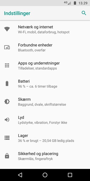 Vælg Netværk og internet
