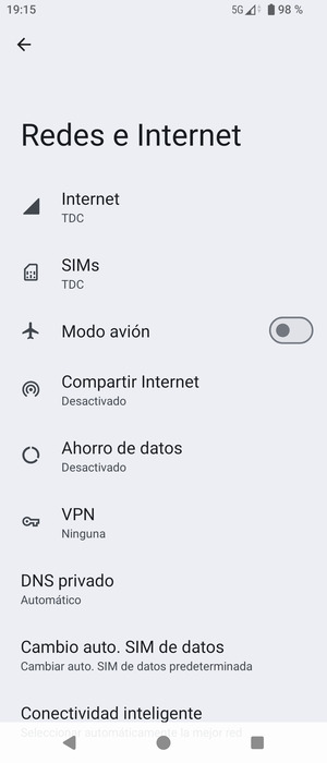 Seleccione Compartir Internet