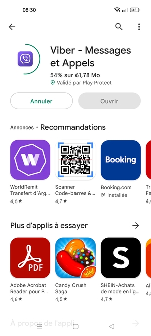 Veuillez attendre la fin de la procédure d'installation