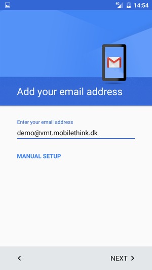 Enter your Email address and select NEXT