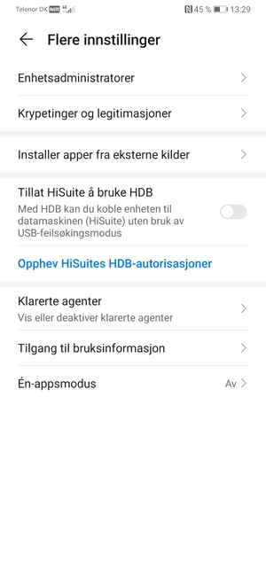 Velg Krypetinger og legitimasjoner