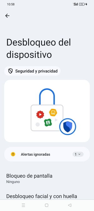Seleccione Bloqueo de pantalla