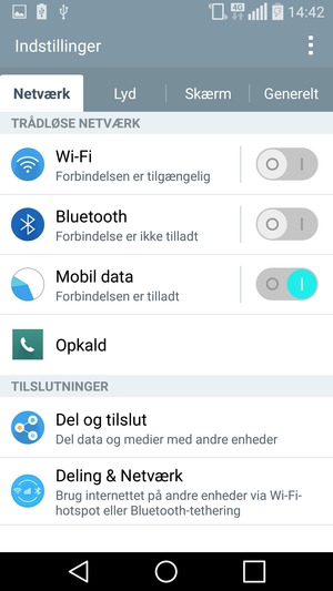 Vælg Netværk og Deling & Netværk