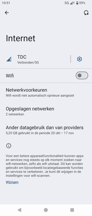 Schakel Wifi in