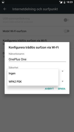 Välj WPA2 PSK