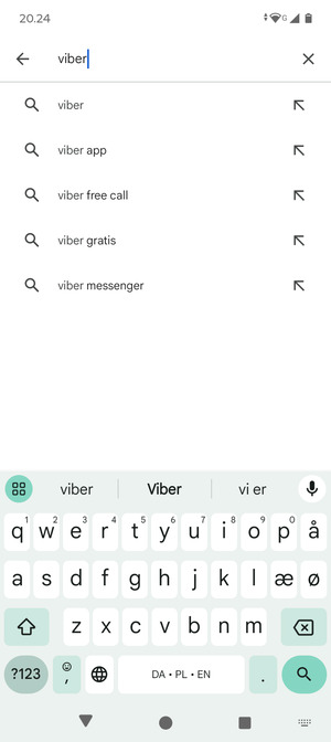 Indtast navnet på appen og vælg Søg