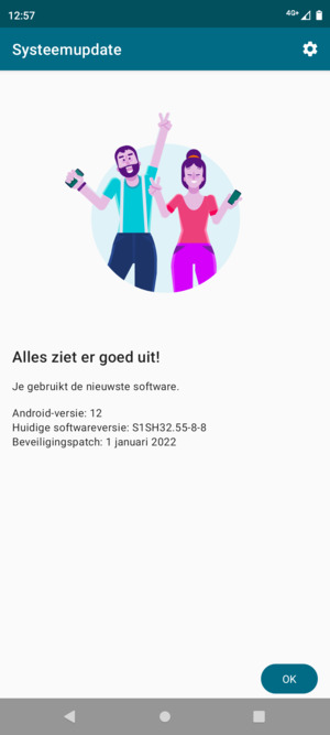 Als uw telefoon up-to-date is, selecteert u OK