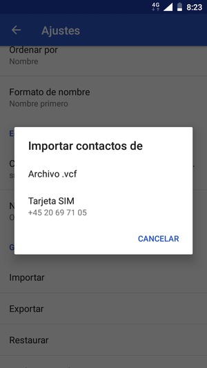 Seleccione Tarjeta SIM