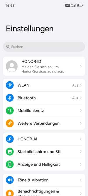 Wählen Sie Mobilfunknetz