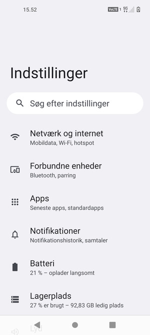 Vælg Netværk og internet