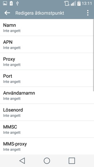 Ange internetinformation