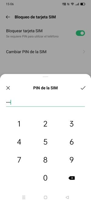 Introduzca su PIN de la SIM actual y seleccione Aceptar
