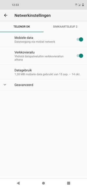 Schakel Roaming in of uit