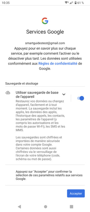 Sélectionnez Accepter