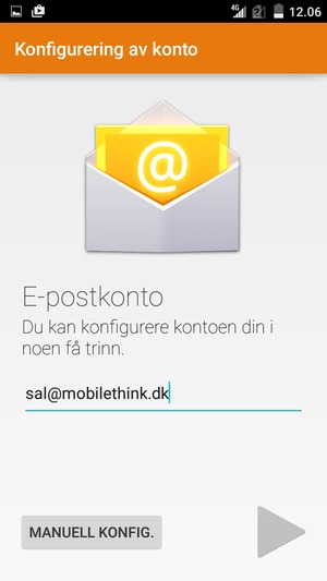 Skriv inn e-postadresse og velg Neste